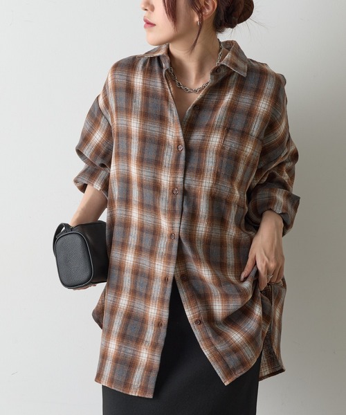 COLONY 2139（コロニートゥーワンスリーナイン）の「ライトフランネルチェックオーバーシャツ（シャツ/ブラウス・レディース・グレー/ブラック/ブラウン・FREE）」の20枚目の写真