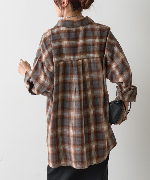 COLONY 2139（コロニートゥーワンスリーナイン）の「ライトフランネルチェックオーバーシャツ（シャツ/ブラウス・レディース・グレー/ブラック/ブラウン・FREE）」の22枚目の写真