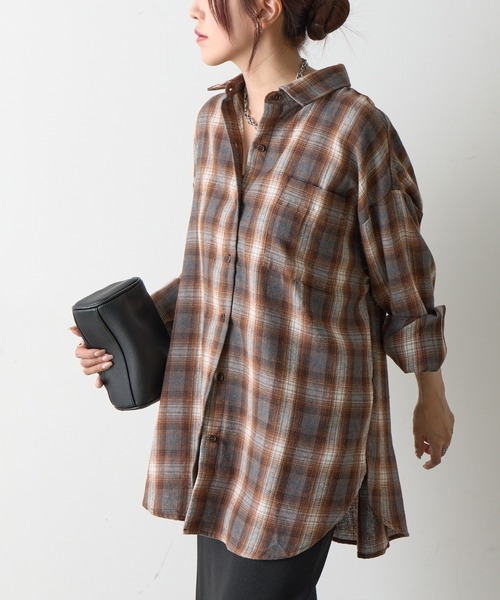 COLONY 2139（コロニートゥーワンスリーナイン）の「ライトフランネルチェックオーバーシャツ（シャツ/ブラウス・レディース・グレー/ブラック/ブラウン・FREE）」の21枚目の写真