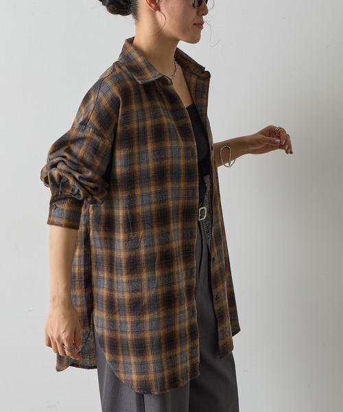 COLONY 2139（コロニートゥーワンスリーナイン）の「ライトフランネルチェックオーバーシャツ（シャツ/ブラウス・レディース・グレー/ブラック/ブラウン・FREE）」の15枚目の写真