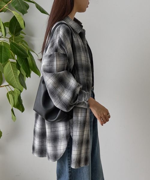 COLONY 2139（コロニートゥーワンスリーナイン）の「ライトフランネルチェックオーバーシャツ（シャツ/ブラウス・レディース・グレー/ブラック/ブラウン・FREE）」の7枚目の写真