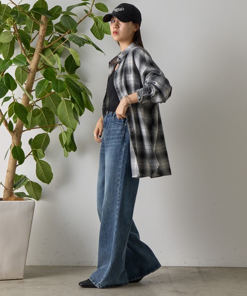 COLONY 2139（コロニートゥーワンスリーナイン）の「ライトフランネルチェックオーバーシャツ（シャツ/ブラウス・レディース・グレー/ブラック/ブラウン・FREE）」の9枚目の写真