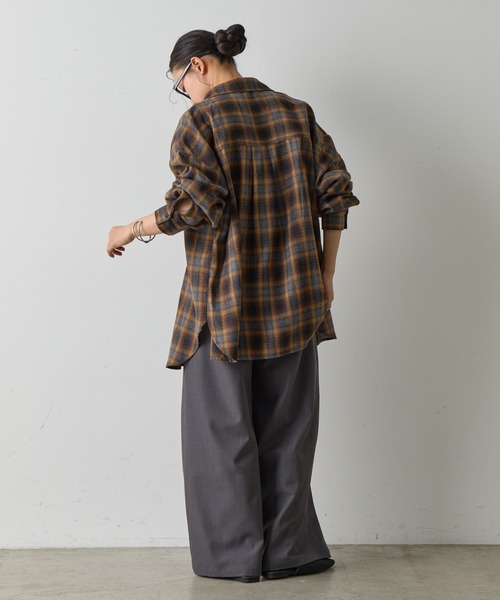 COLONY 2139（コロニートゥーワンスリーナイン）の「ライトフランネルチェックオーバーシャツ（シャツ/ブラウス・レディース・グレー/ブラック/ブラウン・FREE）」の18枚目の写真