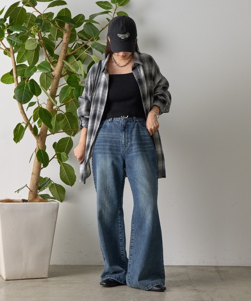 COLONY 2139（コロニートゥーワンスリーナイン）の「ライトフランネルチェックオーバーシャツ（シャツ/ブラウス・レディース・グレー/ブラック/ブラウン・FREE）」の8枚目の写真