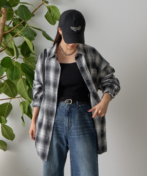 COLONY 2139（コロニートゥーワンスリーナイン）の「ライトフランネルチェックオーバーシャツ（シャツ/ブラウス・レディース・グレー/ブラック/ブラウン・FREE）」の4枚目の写真