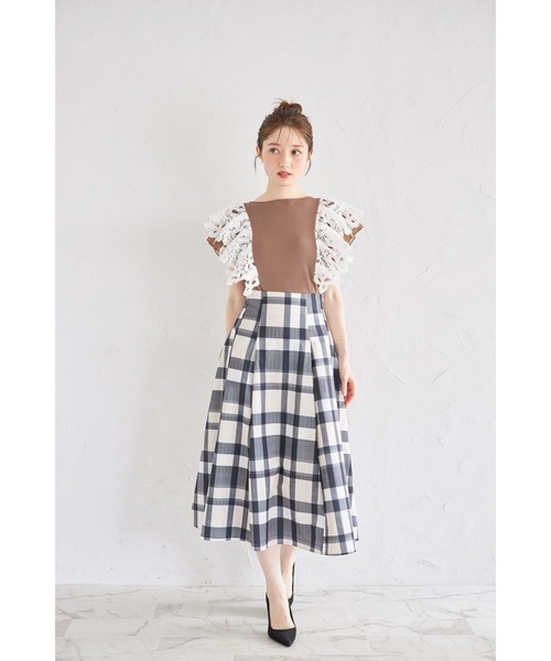 tocco closet(トッコ クローゼット)の「【ZOZO限定】リボンレース×オーガンジーフリルスリーブリブニットトップス(Tシャツ/カットソー・レディース・ネイビー/ブラック/モカ・M)」の15枚目の写真