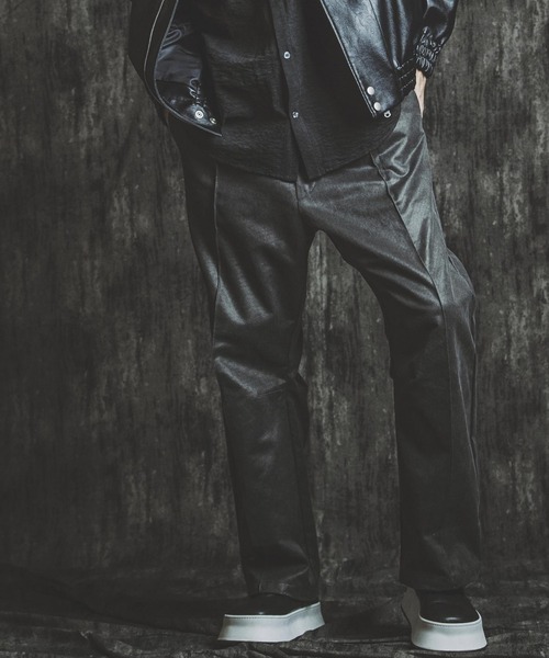 セール】【NO ID.】Coating Twill Cocoon Trousers / コーティング