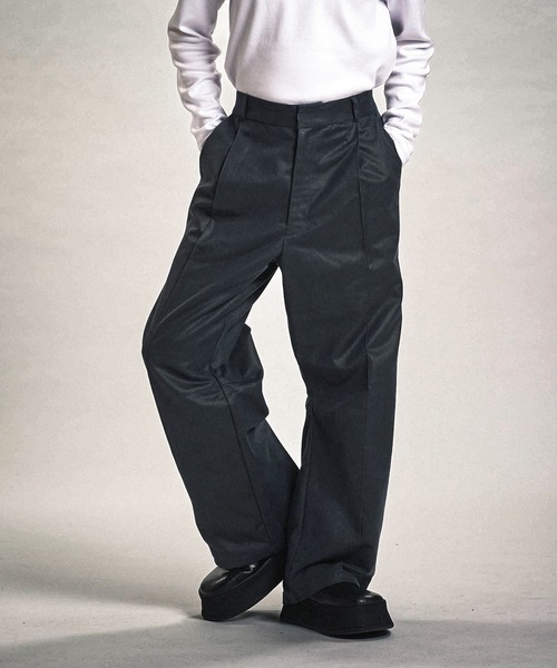 セール】【NO ID.】Coating Twill Cocoon Trousers / コーティング
