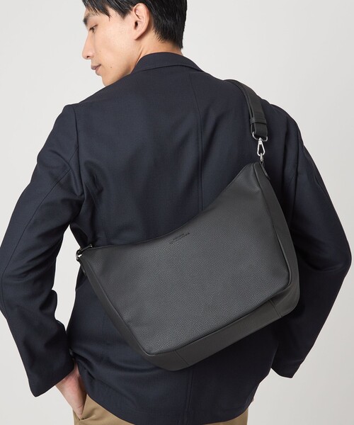 green label relaxing（グリーンレーベルリラクシング）の「シボ レザーライク 2WAY ショルダーバッグ（ショルダーバッグ・メンズ・ブラック/グレー系・FREE）」の21枚目の写真