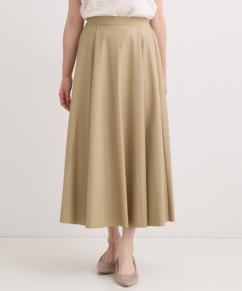 DRESKIP（ドレスキップ）の「【S-LL】大人の抜け感 合皮フレアスカート（スカート・レディース・ブラック/ベージュ・04/03/02/01）」の7枚目の写真