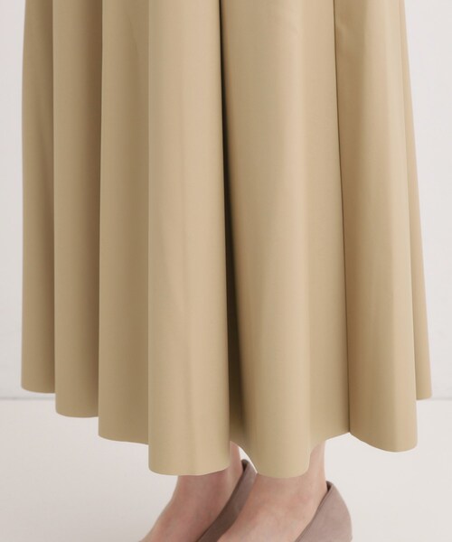 【着用2回】カデュネ　ギザギザ変形ロングスカート　ベージュ×ブラック♡ドット オリジナルサイドギャザーロングスリットスカート／original