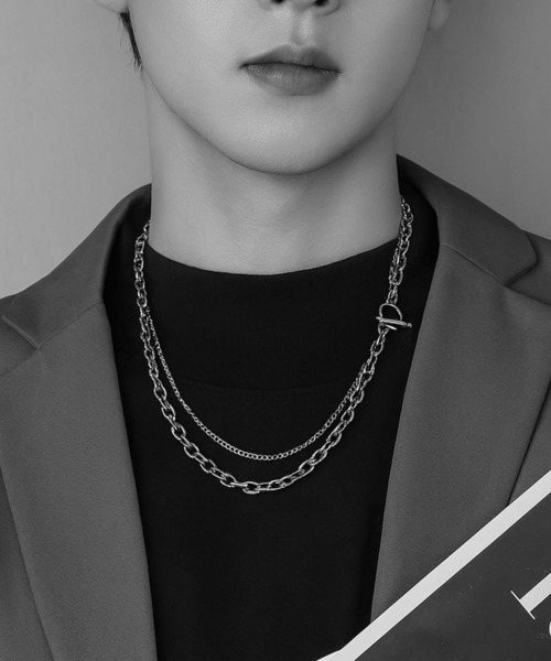 IZU】 2連チェーンネックレス メンズ レディース ユニセックス