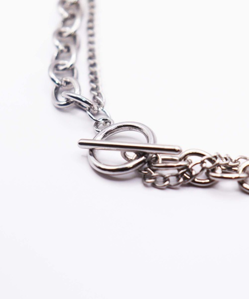 VIBGYOR（ヴィブジョー）の「【IZU】 2連チェーンネックレス メンズ レディース ユニセックス シルバー 太チェーン 細チェーン レイヤード 韓国ファッション ストリート系 アクセサリー（ネックレス・メンズ・シルバー・FREE）」の4枚目の写真