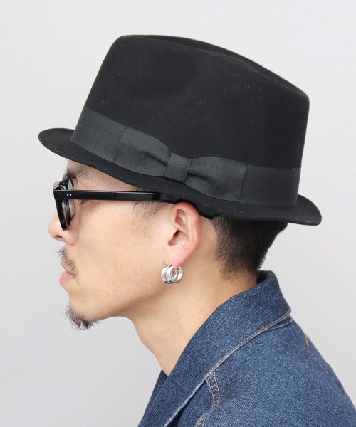 ショート フラットブリム フェルト 中折れハット（ハット）｜ReqHatter