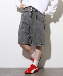 .works デニム3個釦ハーフパンツ