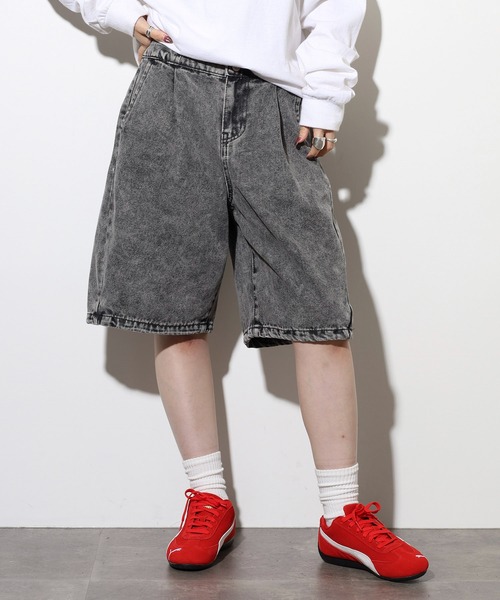 .WORKS(ドットワークス)の「.works デニム3個釦ハーフパンツ(デニムパンツ・レディース・ブルー/ダークグレー・61/64)」の3枚目の写真
