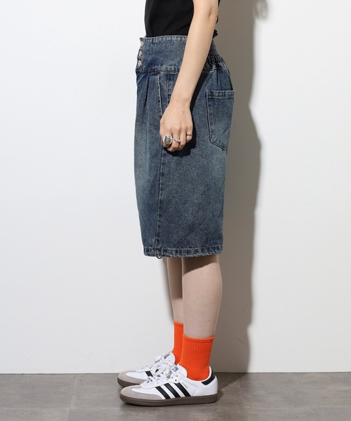 .WORKS(ドットワークス)の「.works デニム3個釦ハーフパンツ(デニムパンツ・レディース・ブルー/ダークグレー・61/64)」の14枚目の写真