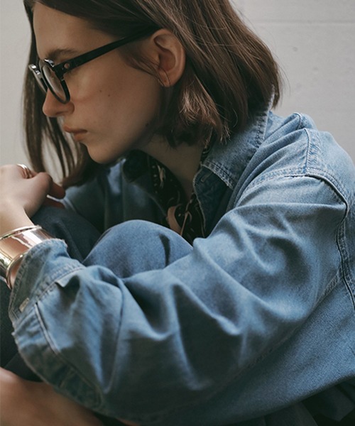 studio CLIP（スタディオクリップ）の「《ウタオ》ダンガリーシャツ（シャツ/ブラウス・レディース・グレー/ライトブルー・FREE）」の22枚目の写真