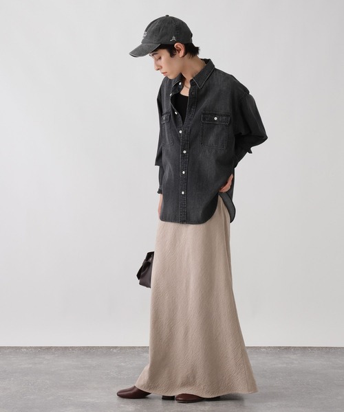 studio CLIP（スタディオクリップ）の「《ウタオ》ダンガリーシャツ（シャツ/ブラウス・レディース・グレー/ライトブルー・FREE）」の9枚目の写真