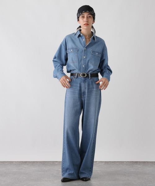 studio CLIP（スタディオクリップ）の「《ウタオ》ダンガリーシャツ（シャツ/ブラウス・レディース・グレー/ライトブルー・FREE）」の11枚目の写真