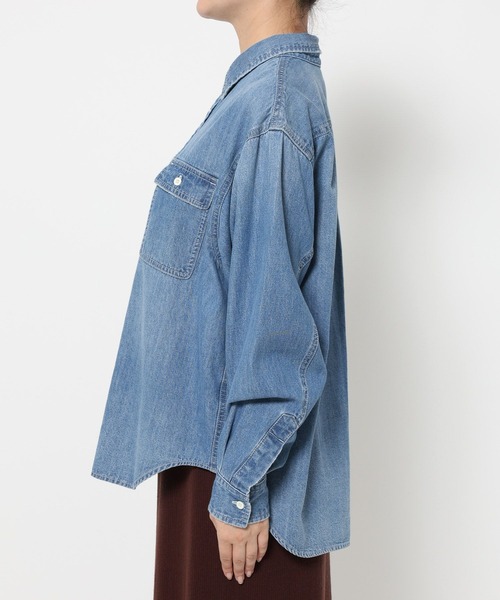 studio CLIP（スタディオクリップ）の「《ウタオ》ダンガリーシャツ（シャツ/ブラウス・レディース・グレー/ライトブルー・FREE）」の13枚目の写真