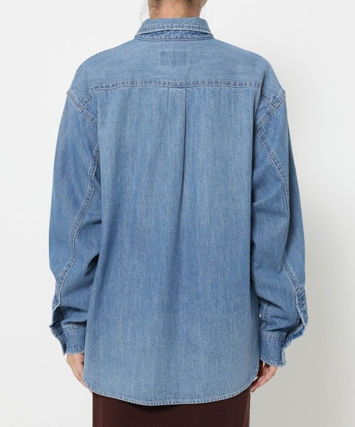 studio CLIP（スタディオクリップ）の「《ウタオ》ダンガリーシャツ（シャツ/ブラウス・レディース・グレー/ライトブルー・FREE）」の14枚目の写真