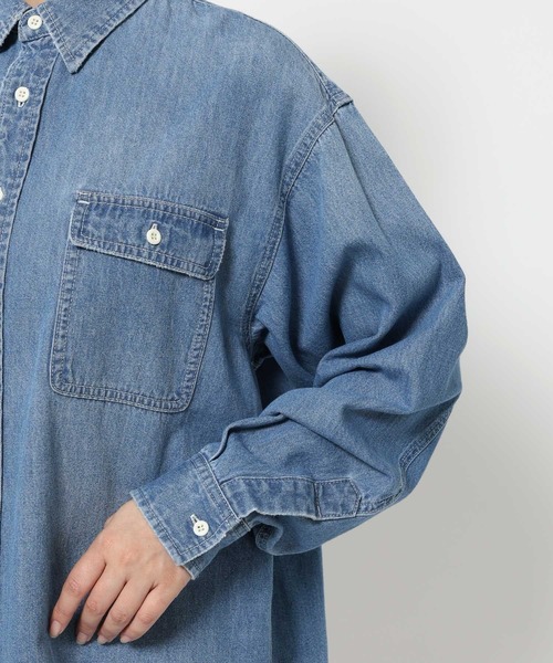studio CLIP（スタディオクリップ）の「《ウタオ》ダンガリーシャツ（シャツ/ブラウス・レディース・グレー/ライトブルー・FREE）」の17枚目の写真