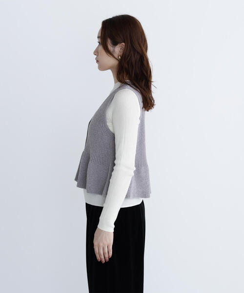 セール】◇ペプラムベスト＆リブニット（ニット/セーター）｜NATURAL