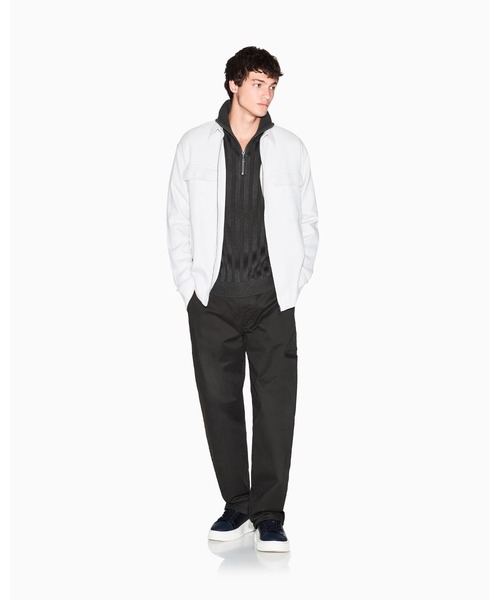 ARMANI EXCHANGE（アルマーニエクスチェンジ）の「【A|X アルマーニ エクスチェンジ】ヤーンダイドコットン ジップシャツ/COMFORT（シャツ/ブラウス・メンズ・ベージュ・LARGE/MEDIUM/SMALL/X-LARGE/X-SMALL/XX-LARGE）」の3枚目の写真