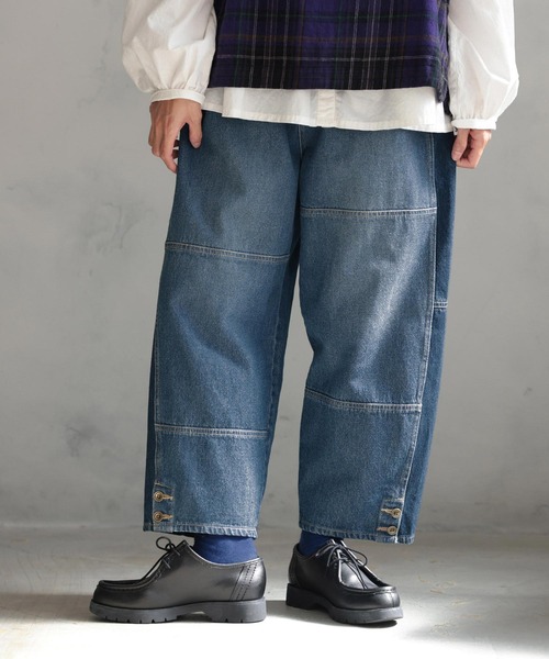 soulberry（ソウルベリー）の「はぎはぎパネるデニム（デニムパンツ・レディース・ブルー・M/4L/3L/LL/L）」の9枚目の写真