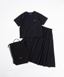 [L's]SHORT SLEEVE T-SHIRT & SKIRT SET NY/PU/ショートスリーブTシャツ＆スカートセット 【撥水,４WAYストレッチ, UVカット,セットアップ】