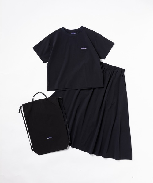 THOUSAND MILE（サウザンドマイル）の「[L's]SHORT SLEEVE T-SHIRT & SKIRT SET NY/PU/ショートスリーブTシャツ＆スカートセット 【撥水,４WAYストレッチ, UVカット,セットアップ】（セットアップ・レディース・チャコールグレー/ネイビー/ブラック/カーキ/オリーブ/レンガ・FREE）」の5枚目の写真