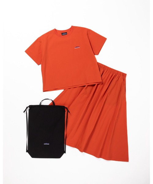 THOUSAND MILE（サウザンドマイル）の「[L's]SHORT SLEEVE T-SHIRT & SKIRT SET NY/PU/ショートスリーブTシャツ＆スカートセット 【撥水,４WAYストレッチ, UVカット,セットアップ】（セットアップ・レディース・チャコールグレー/ネイビー/ブラック/カーキ/オリーブ/レンガ・FREE）」の6枚目の写真