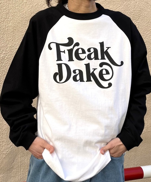 DOUBLE STEAL(ダブルスティール)の「FREAK DAKE ラグランロンT(Tシャツ/カットソー・メンズ・バーガンディー/ブラック/ネイビー・MEDIUM/X-LARGE/LARGE)」の1枚目の写真