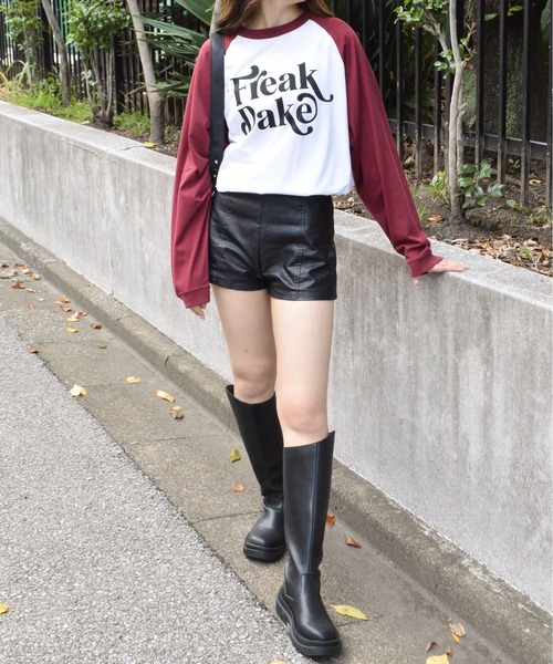 DOUBLE STEAL(ダブルスティール)の「FREAK DAKE ラグランロンT(Tシャツ/カットソー・メンズ・バーガンディー/ブラック/ネイビー・MEDIUM/X-LARGE/LARGE)」の18枚目の写真
