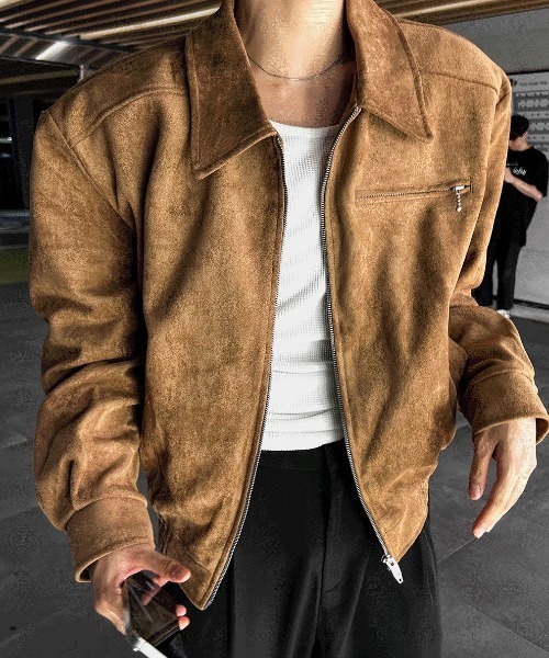 COSYHARU（コシハル）の「ピュリフェイクスエードジャケット（ブルゾン・メンズ・キャメル・FREE）」の6枚目の写真