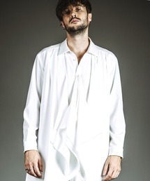 【NO ID.】Drape Long Shirt / ドレープ ロング シャツ