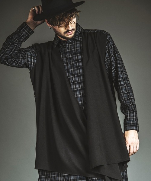 NO ID.】Drape Long Shirt / ドレープ ロング シャツ（シャツ/ブラウス