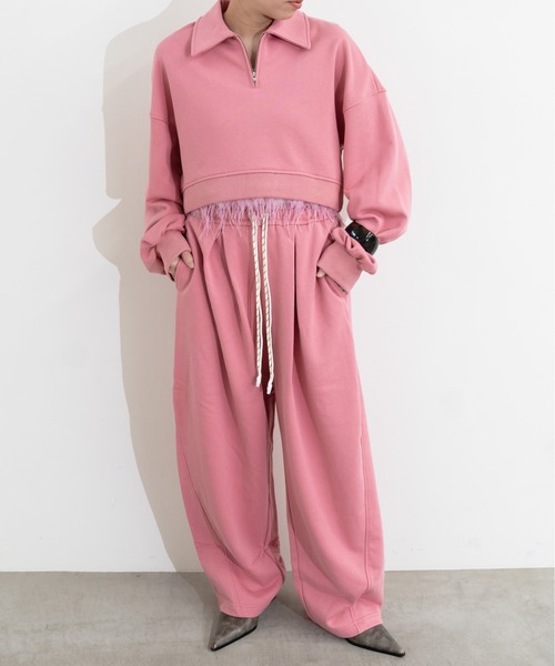 【カメちゃんさん専用】 スウェット ウィメンズ ピンク Mサイズ CS】2tuck sweat pants (pink) | OUR BRAND,Chikashitsu +,CS