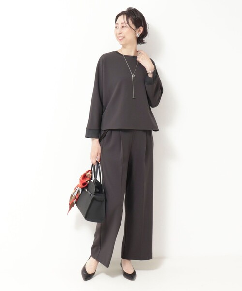 MICO COULIER（ミコクリエ）の「《セットアップ対応》ハイストレッチジョーゼットパンツ（その他パンツ・レディース・グレー系その他/ネイビー/チャコールグレー・38/36）」の4枚目の写真