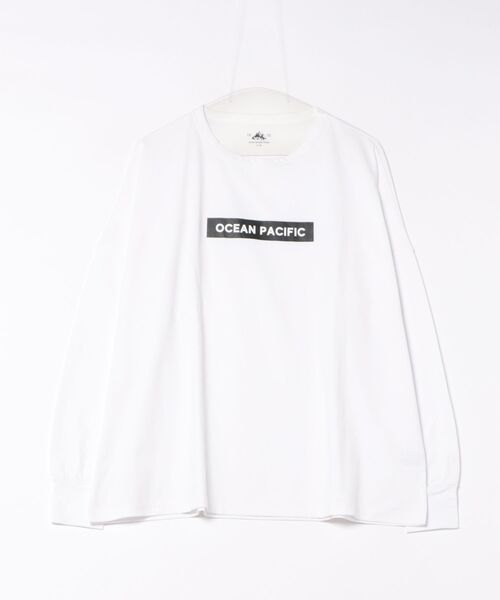 Ocean Pacific(オーシャンパシフィック)の「【OP:オーピー】レディースロゴロングTシャツ/スキースノーボード吸水速乾インナー(Tシャツ/カットソー・レディース・ブラック/ホワイト・MEDIUM/LARGE)」の4枚目の写真