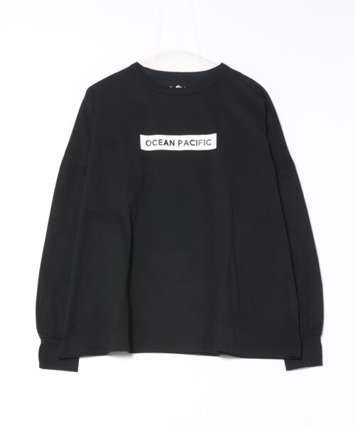 Ocean Pacific(オーシャンパシフィック)の「【OP:オーピー】レディースロゴロングTシャツ/スキースノーボード吸水速乾インナー(Tシャツ/カットソー・レディース・ブラック/ホワイト・MEDIUM/LARGE)」の5枚目の写真