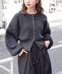 tiptop | 畦編メタル釦クルーカーディガン(カーディガン/ボレロ)