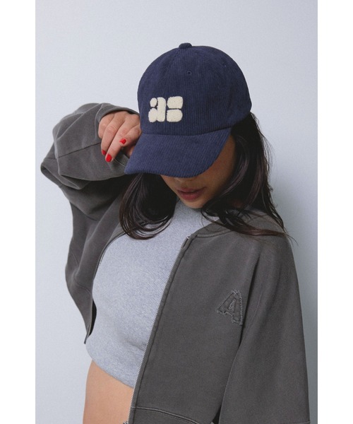 ALEXIA STAM(アリシアスタン)の「Corduroy Cap/ コーデュロイ ロゴキャップ(キャップ・レディース・ネイビー/レッド/ブラック/アイボリー・FREE)」の3枚目の写真