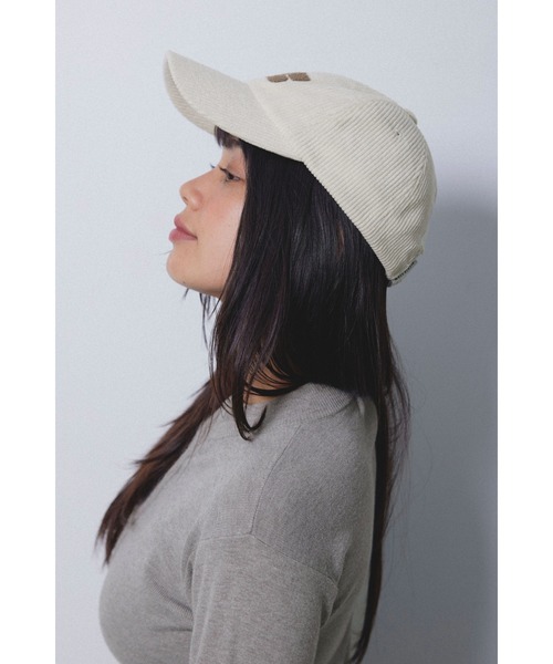 ALEXIA STAM(アリシアスタン)の「Corduroy Cap/ コーデュロイ ロゴキャップ(キャップ・レディース・ネイビー/レッド/ブラック/アイボリー・FREE)」の5枚目の写真