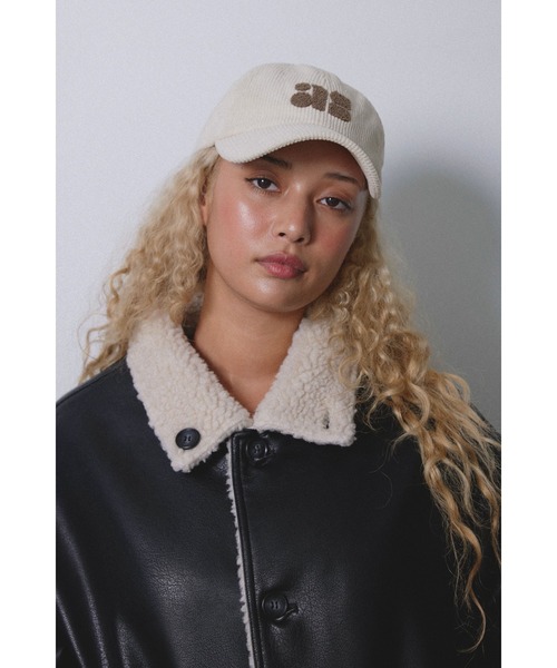 ALEXIA STAM(アリシアスタン)の「Corduroy Cap/ コーデュロイ ロゴキャップ(キャップ・レディース・ネイビー/レッド/ブラック/アイボリー・FREE)」の8枚目の写真