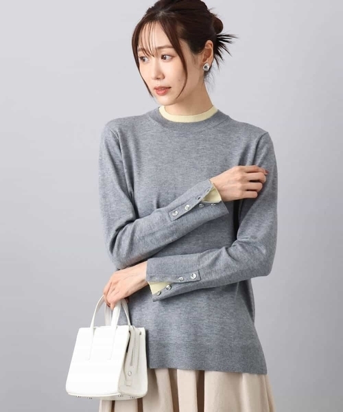 MK MICHEL KLEIN(エムケーミッシェルクラン)の「配色レイヤードデザインニット/洗える(ニット/セーター・レディース・ブラック/グレー/ブルー/ブラウン・38)」の8枚目の写真