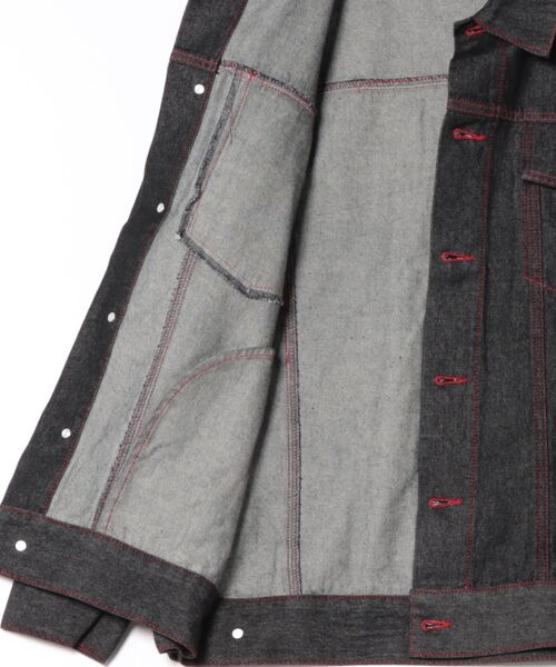 Figments（フィグメンツ）の「オーバーリジットデニムジャケット（デニムジャケット・レディース・ブラック系2/インディゴブルー・SMALL/MEDIUM）」の4枚目の写真