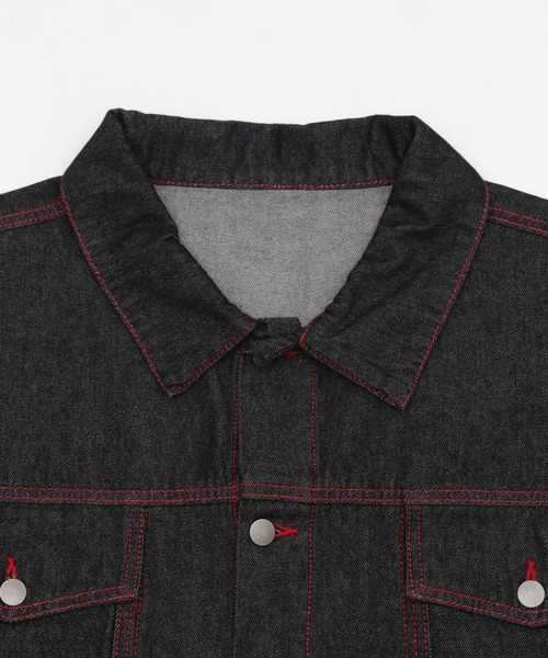 Figments（フィグメンツ）の「オーバーリジットデニムジャケット（デニムジャケット・レディース・ブラック系2/インディゴブルー・SMALL/MEDIUM）」の6枚目の写真