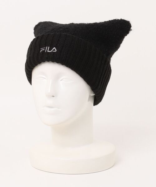 FILA（フィラ）の「FILA（フィラ）ねこ耳ニット帽/ニットワッチ/ニットキャップ レディース メンズ  ユニセックス（ニットキャップ/ビーニー・レディース・ホワイト/ブラック・FREE）」の7枚目の写真